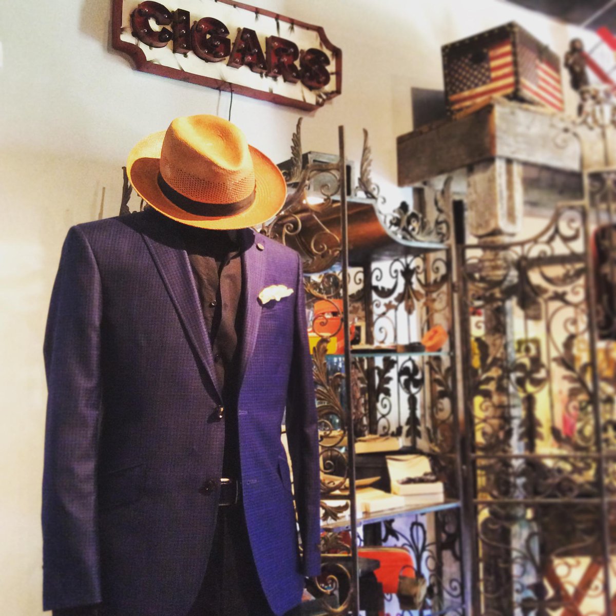 StyleTownsend's tweet photo. Outfit of the day: @ted_baker jacket, @The_Kooples shirt, and @StetsonUSA hat. #accessories #mensfashion #fun #dapper http://t.co/6mGXmuhYtq