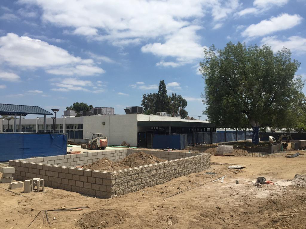 2Learn2gether's tweet image. Additional tree planters under construction in the quad.