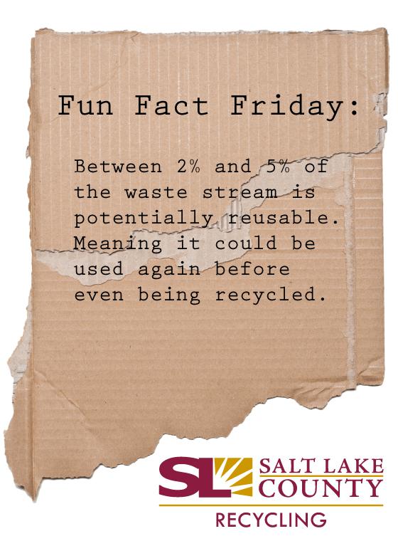 SLCoRecycling's tweet image. #FunFactFriday #ReuseBeforeRecycle #Upcycle #RehashYourTrash #StartANewCycle #SLCo