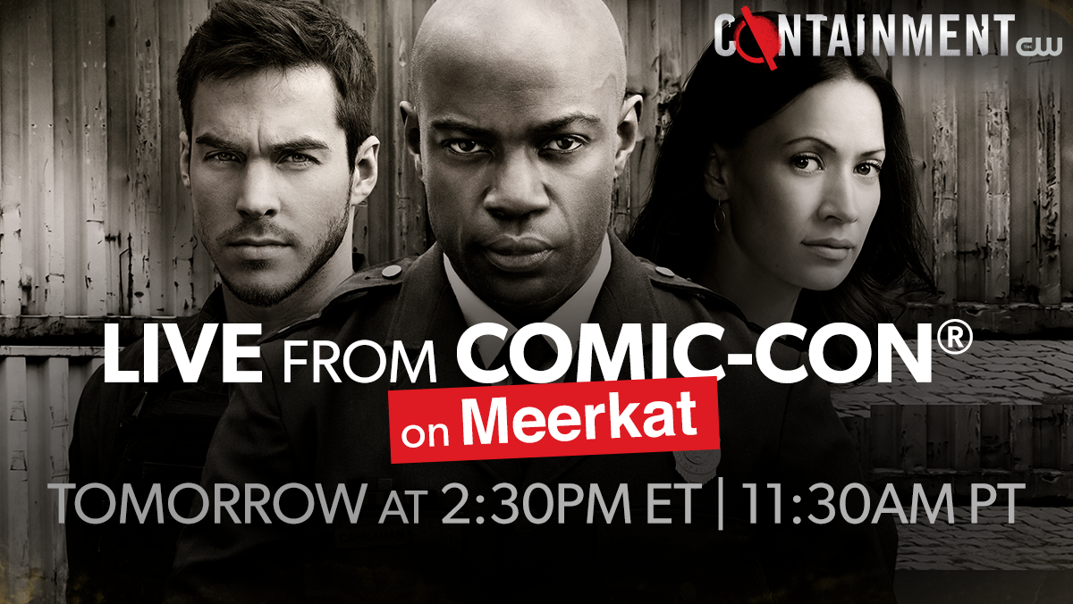 CWContainment's tweet photo. Watch the cast of #Containment answer your questions LIVE from #CWSDCC tomorrow! http://t.co/GT6FF2pW0e