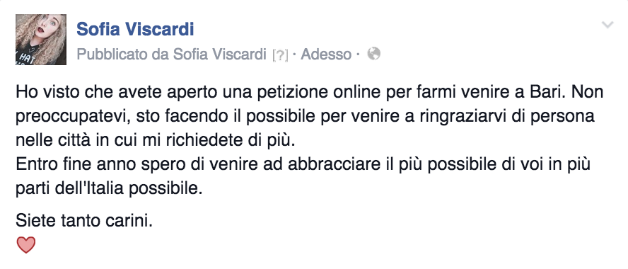 sofia_viscardi's tweet photo. Per chi non avesse Facebook :) http://t.co/9pTxpRSQ6N