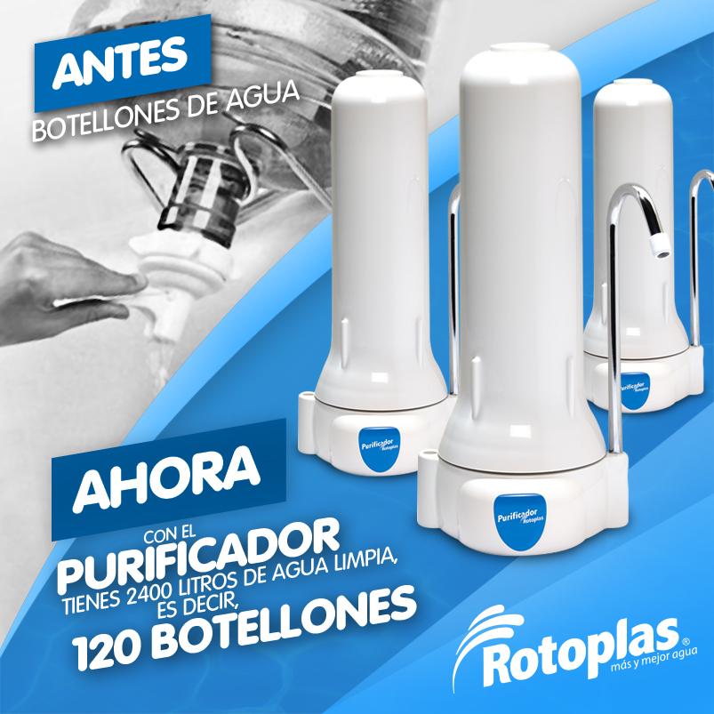 RotoplasEcuador's tweet photo. Para tener  2400 litros de agua no necesitas 120 botellones de agua, sino tán solo 1 purificador de agua Rotoplas. 💧 http://t.co/5hlRqvrHmM