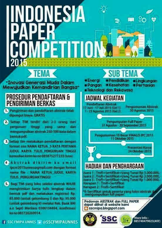 myevent_id's tweet photo. INDONESIAN PAPER COMPETITION #Lomba #callforpaper http://t.co/Gmg0ttfIkp