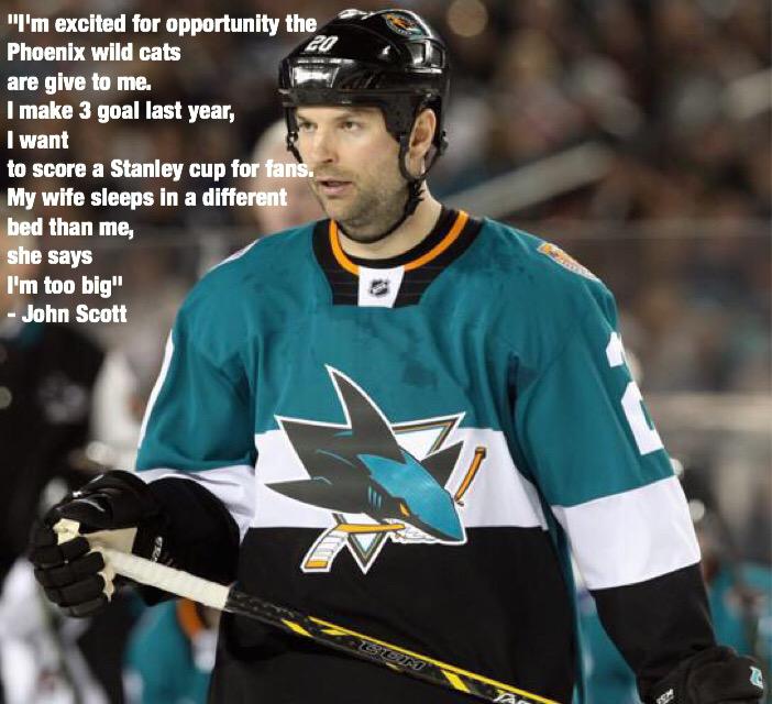 heatdaddy69420's tweet image. Yeah, John Scott releases statement after signing 1 year/free clear tape contract with Arizona