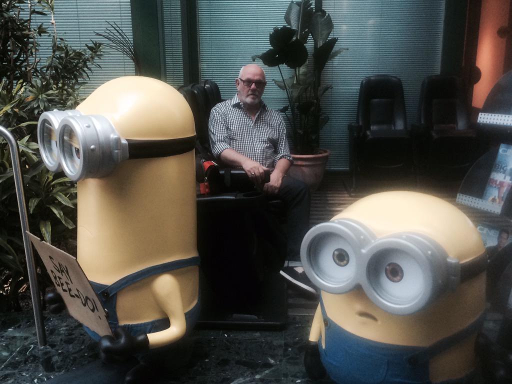 scunning's tweet photo. All in a day's work @UnionPictures with @scunning and @RobinWCass #minionmania #TGIF @CineplexMovies http://t.co/UHPGWu3B8U