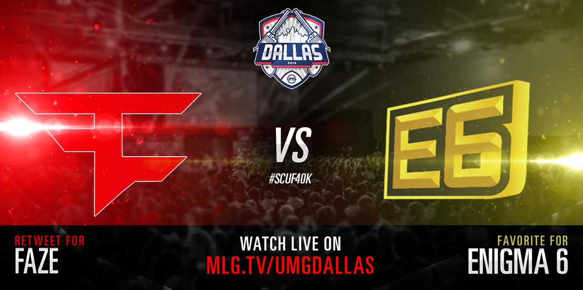 Kicking off on tonight's #SCUF40K Main Stage: <a href="/FaZeClan/">FaZe Clan</a> vs. <a href="/Enigma6Group/">Enigma6 Group™</a>!

Get in here-> MLG.tv/UMGDallas