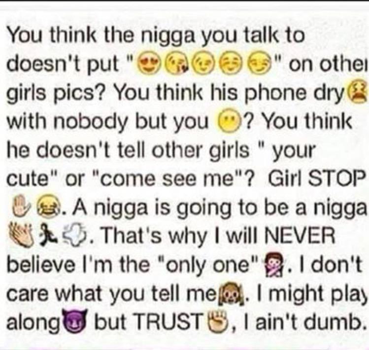 Dope_grlNESS's tweet image. There's nothing you gotta play along with. If you really think this about him why stay with him? #dumbposts