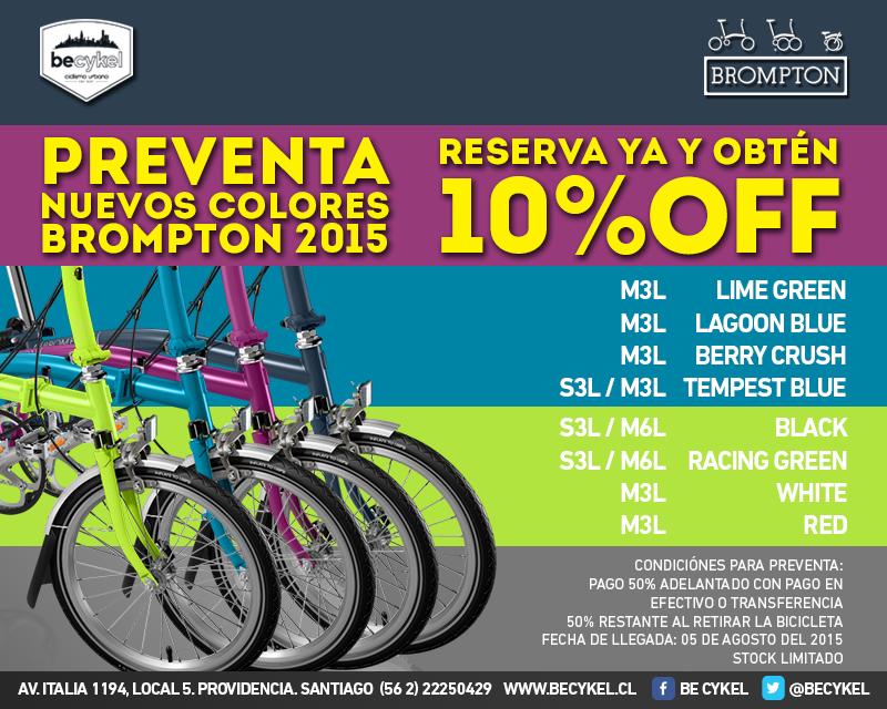 BeCykel's tweet photo. Aprovecha esta preventa y adquiere una Brompton 2015 modelo S3L, M3L o M6L con un 10% de descuento! http://t.co/BQs9rjiXKh