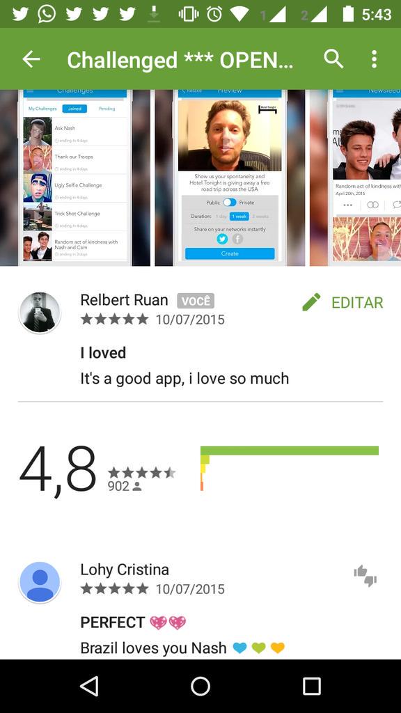 mobexpress76's tweet image. RT @RelbertRuan: OMG😱, I Love this app💜😍, I gave 5 🌟, great job👍, my love 😊 @AaronCarpenter  #getchallenged  31
