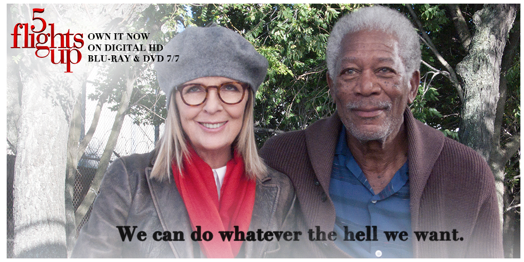5FlightsUp's tweet photo. This weekend, catch Morgan Freeman &amp; Diane Keaton in #5FlightsUp.  

Watch it Now On Demand. http://t.co/QnhfhaH2UE