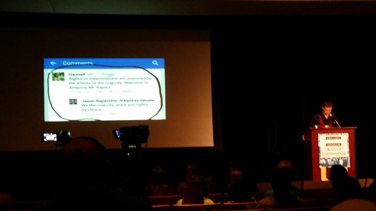 psycomposer's tweet photo. Boo, Senator Rapert! #SSAcon http://t.co/xpJ3B9LQLx