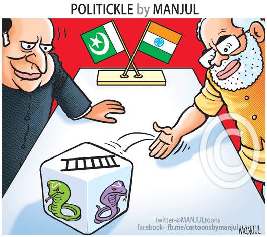 MANJULtoons's tweet photo. #India, #Pakistan to resume talks. My #cartoon http://t.co/xY9KUDYTck