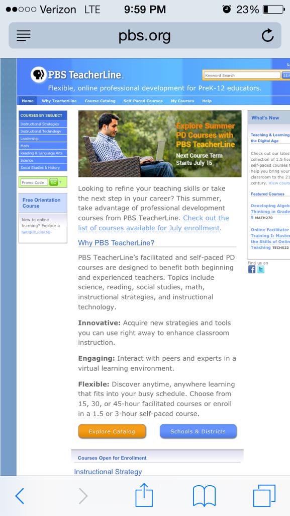 Online professional development opportunity!  pbs.org/teacherline/ #PBS #Elementaryeducation