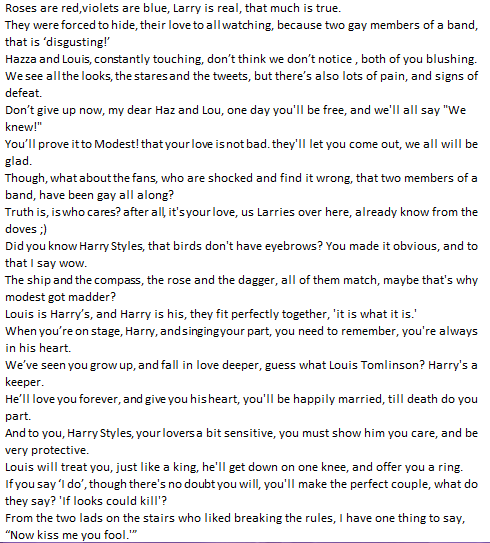 GraceWedge's tweet photo. @Harry_Styles @Louis_Tomlinson You have our full support, 'till the end. <3
#LarryStylinson #ModestLetLarryBeFree http://t.co/w9D8mJY2Bm