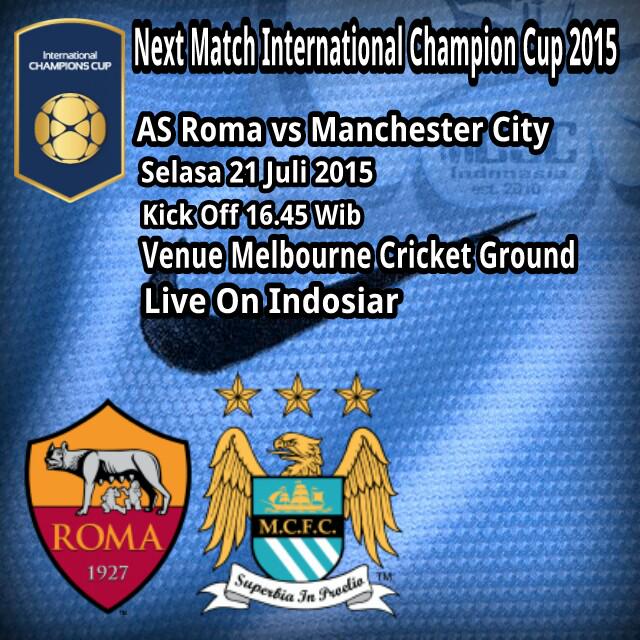 MCSCIndonesia's tweet photo. Next Match ICC 2015
AS Roma vs @MCFC
Selasa 21 Juli 2015
KO 16.45 Wib
Venue Melbourne Cricket Ground
Live On Indosiar http://t.co/WZxE5luOOy