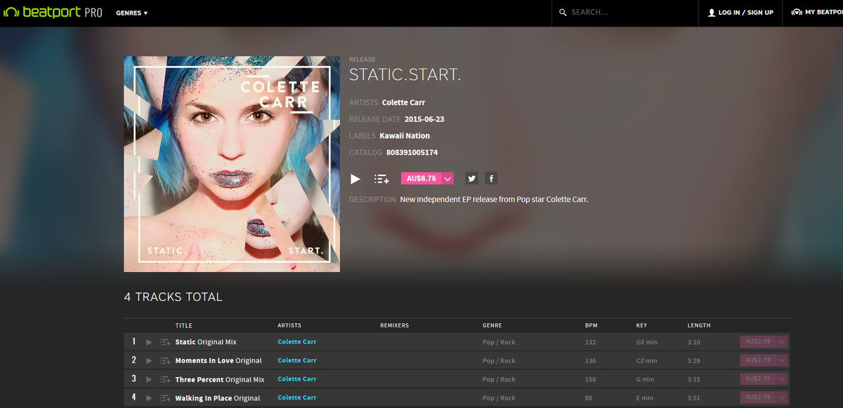 mimicplays_'s tweet photo. That awesome moment when you find out that @ColetteCrazy's new EP #staticstart is available on @beatport! :D http://t.co/qq2K1QSAhF