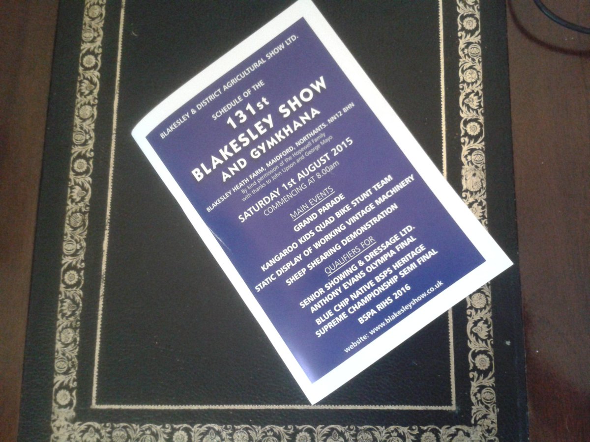 If you fancy showing sheep or cattle please try the Blakesley Show. Closing date for entries is 17th July.