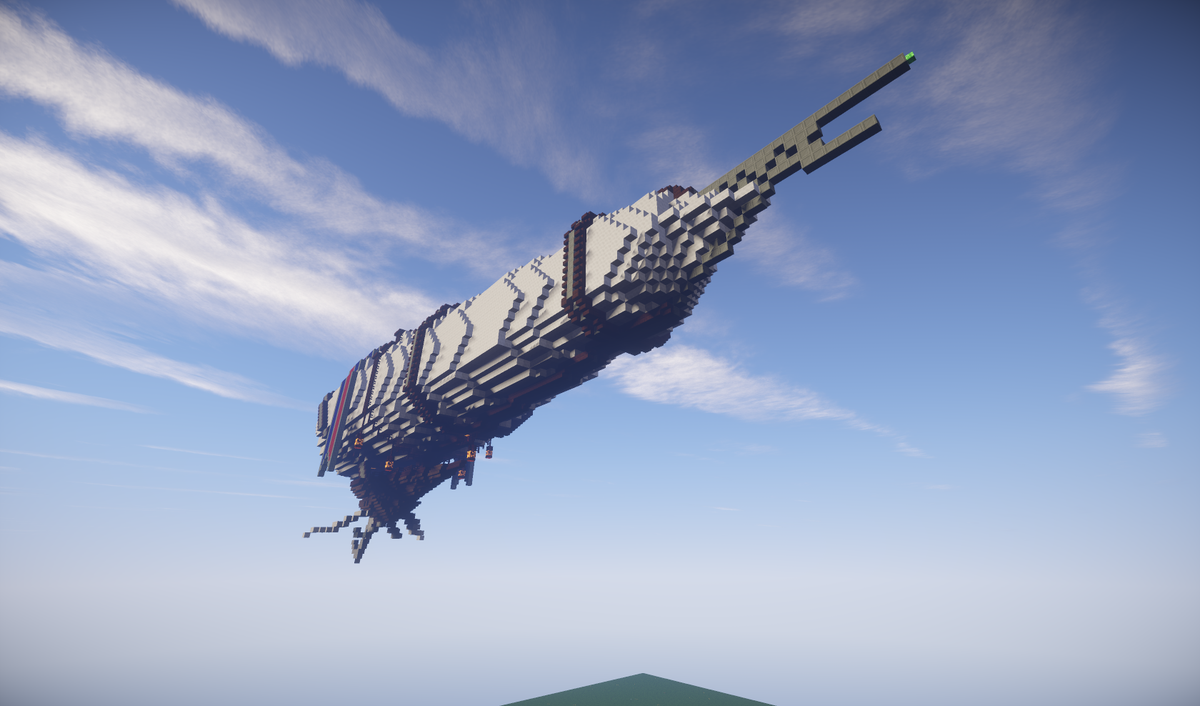 QuistySnr's tweet photo. Really coming on now and looks amazing with #shaders and #Sphax #fantasy #airship #minecraft @KayGibson01 http://t.co/fQvuOJNgIM