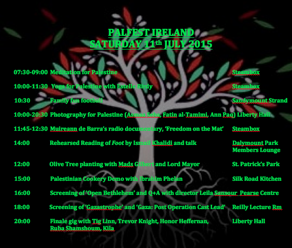 Lots on for last day of <a href="/PalFestIreland/">PalFest Ireland</a> for Palestine incl big gig in Liberty Hall this eve PalFestIreland.net