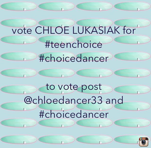 chloe_dancer13_'s tweet photo. @chloedancer3 vote for the wonderful inspiring Chloe Lukasiak💓😚
I so badly want Chloe to win!!!🎉🙋@chloedancer3 xxIly💕 http://t.co/DYLsg5cTSs