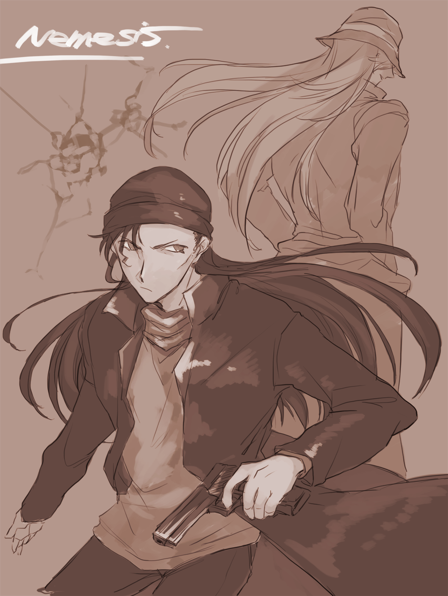 nemesis【長髪】#赤井秀一版深夜のお絵描き60分一本勝負