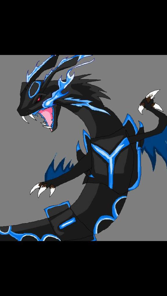 Samanth52302512's tweet photo. @Trickywii this is a fusion of charizard x   And rayqazaza   and is fire and dragon and has strong jaw http://t.co/37MFJgf67O