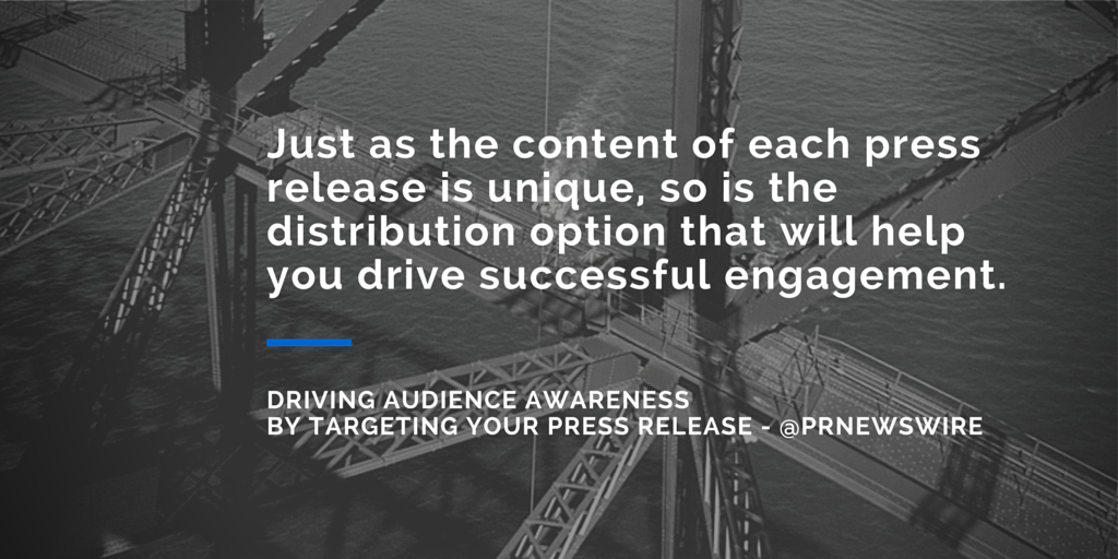 PRNewswire's tweet image. #Howto create more engagement w/your #pressrelease by targeting the right audience. prn.to/1HQ0rpa #PR ^rh