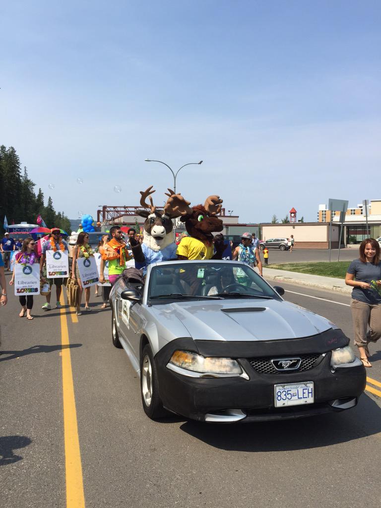 Fraser and Spirit are together again in the <a href="/CityofPG/">City of Prince George</a> #PGPride parade! Come say hi!