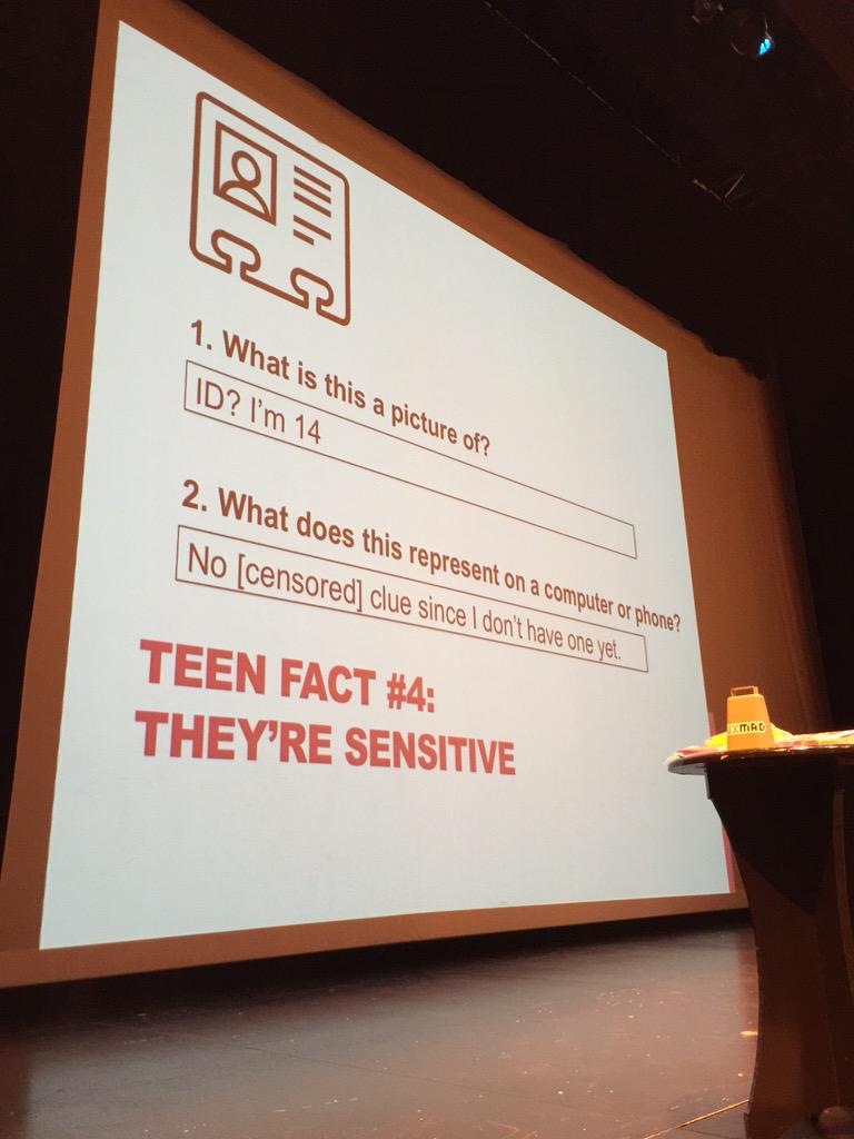 At a wonderfully funny and well researched talk on icons and teenager understanding by <a href="/LisPardi/">Lis Pardi</a> #MadPlusUX