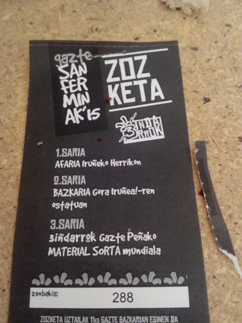 Zozketaraki tartea ere badugu bazkarian! Ia kafearekin gaude eta gero elektrotxaranga! #gaztesanferminak #9x9 #SFk15