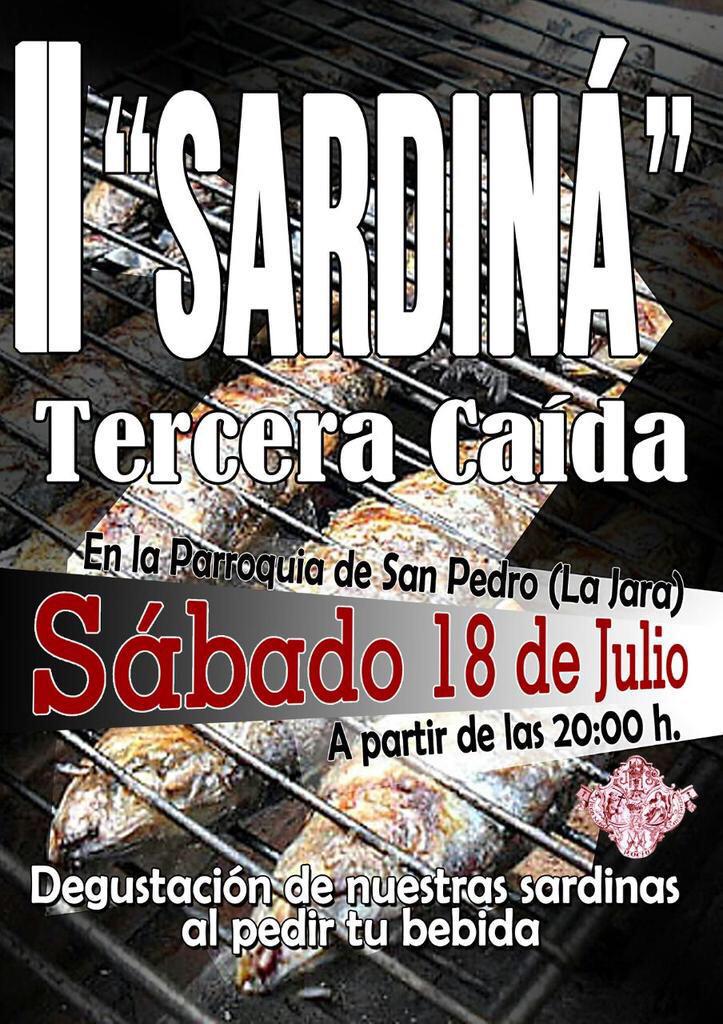 SanlucarALdia's tweet photo. Día 18 de Julio, II SARDINÁ TERCERA CAÍDA, parroquia San Pedro, a partir de las 20:00h. Organiza; @terceracaidasan http://t.co/QJO2HDNwVU