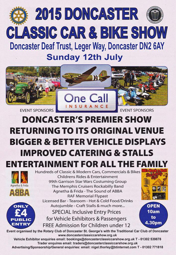 ITS TOMORROW!! Doncaster's fantastic Classic Car &amp; Bike show. Don't miss! Great day &amp;650 cars #Doncasterisgreat