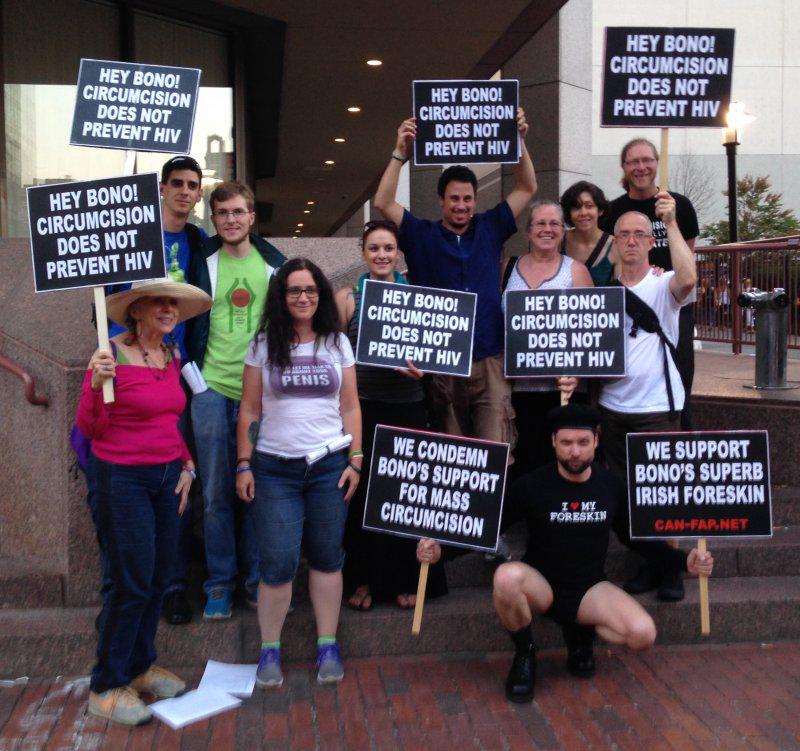 CANFAP's tweet image. #HeyBono @U2: These fine people joined me to protest you at TD Garden last night. They're nice. You should meet them.