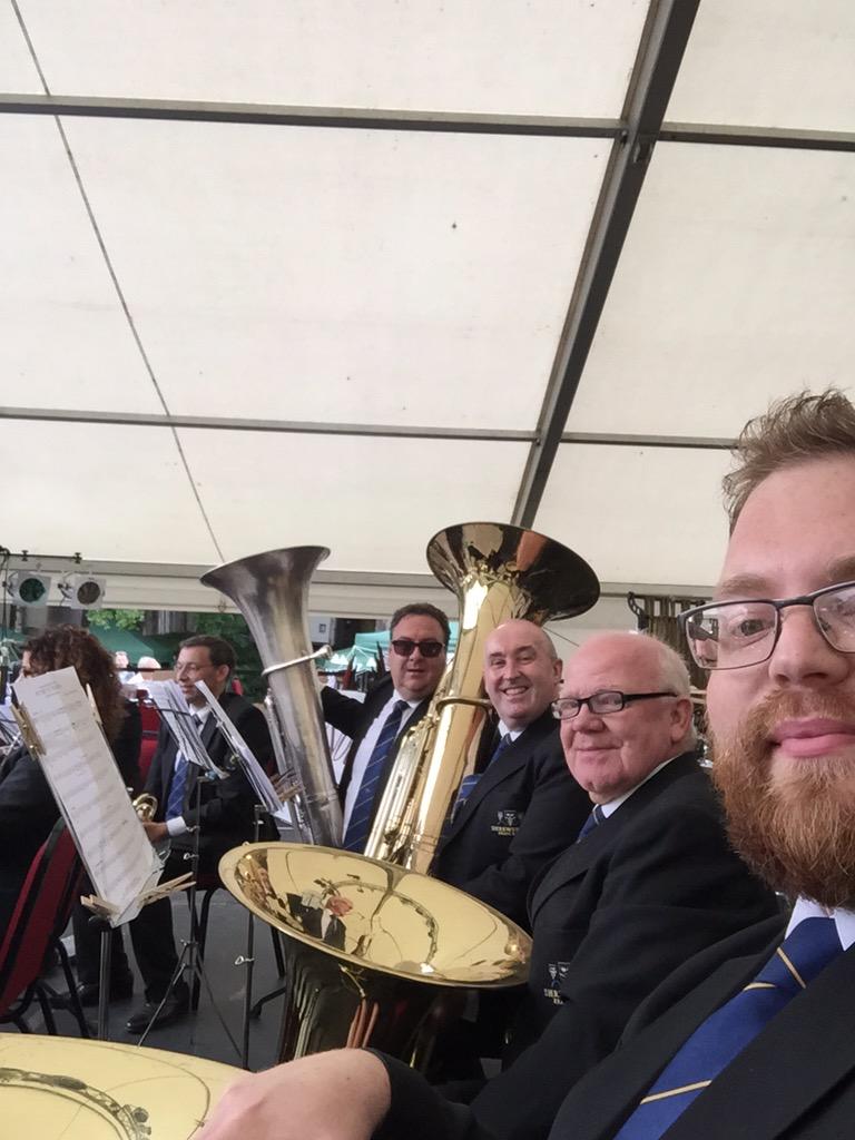 Bass section selfie at <a href="/IronbridgeBrass/">IronbridgeBrassFest</a> - great event!! #beautiful #bass