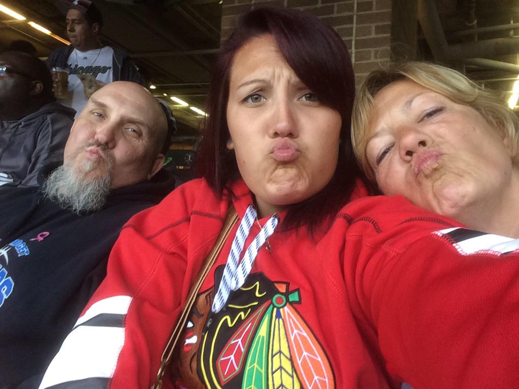 Beccahbird's tweet photo. Duck face for momma's 50th. #chisoxgameday http://t.co/T7jii5YFew