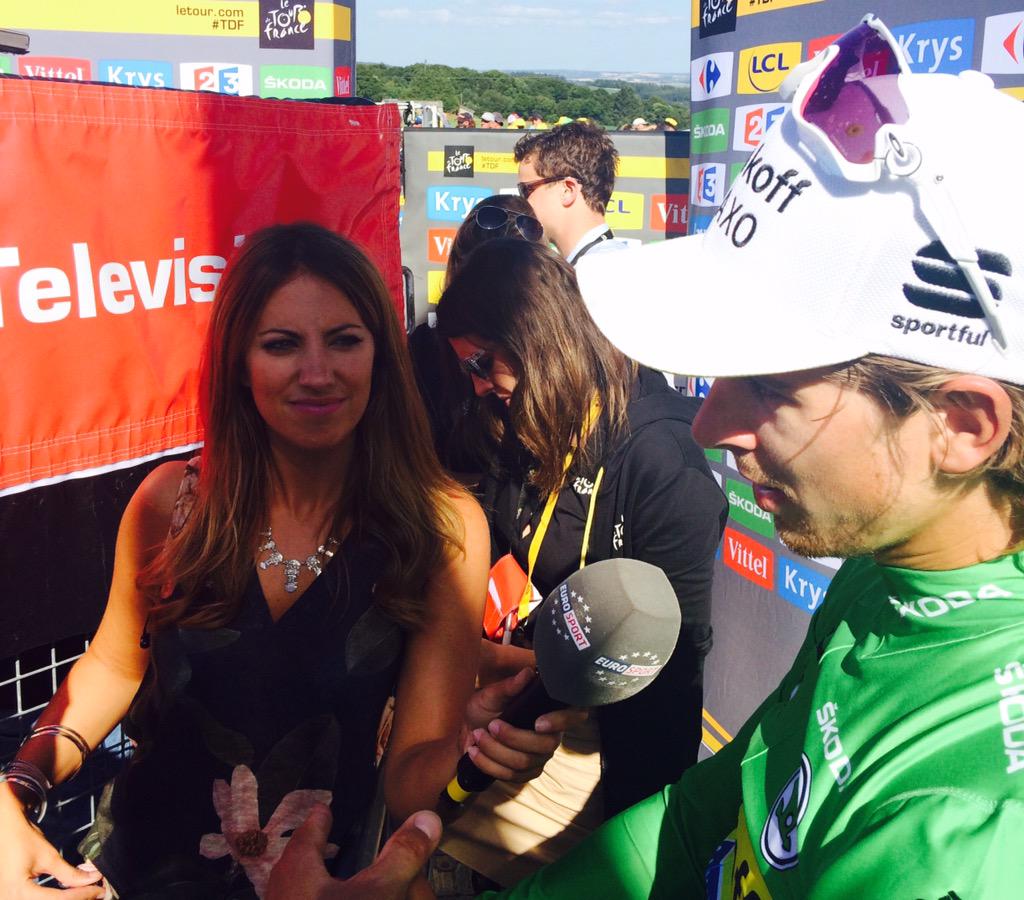 .<a href="/petosagan/">Peter Sagan</a> :"aujourd'hui en vert, demain peut être en jaune / today in green, tomorrow maybe in yellow" @Eurosport