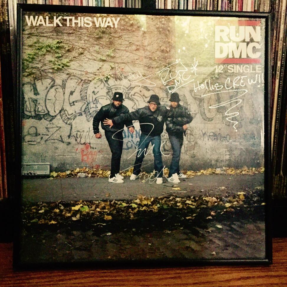 ronplatzer's tweet photo. @OfficialRunDMC Had the honor of working with the great #RunDMC several times  finally had 'em sign this #JMJRIP http://t.co/Qx0UMDmBpU