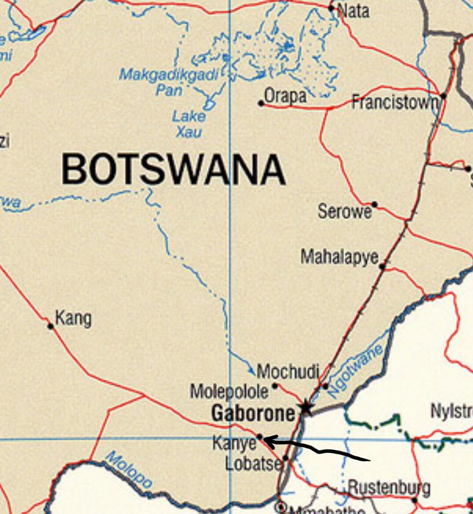 This town, Kanye, 67km west of Botswana's capital Gaborone, is the birthplace of Sir Masire, Botswana's 2nd President