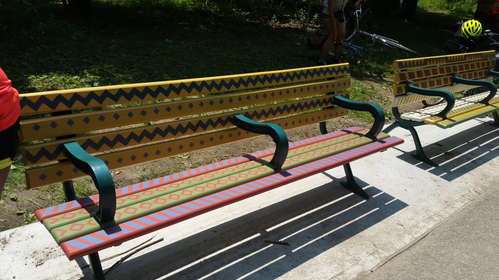 STEPSPublicArt's tweet image. Some of the benches that were part of STEPS #publicart on the #panampath