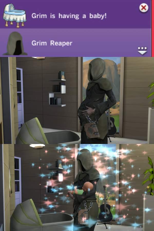 MiddletonPlays's tweet image. Saw this post on a Sims 4 Facebook Group...! Grim Is A Girl😱 #TheSims4