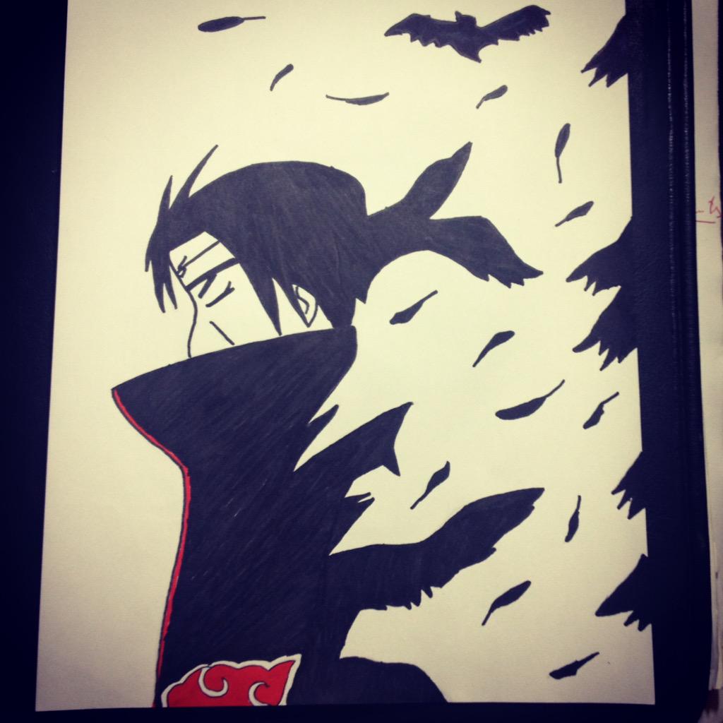 Djalilx_xart - My new drawing itachi ✌️😿 from anime naruto