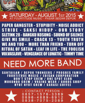 'We're Happy Family' 01.08.15 Pasar Segar Depok !!! w/ <a href="/ourstoryid/">OUR STORY</a> <a href="/SAKSIHIDUPGRIND/">SHGC</a> <a href="/Sletink28/">Sletink 28</a> <a href="/Morethnfriend/">#MemoriesForMe</a> !