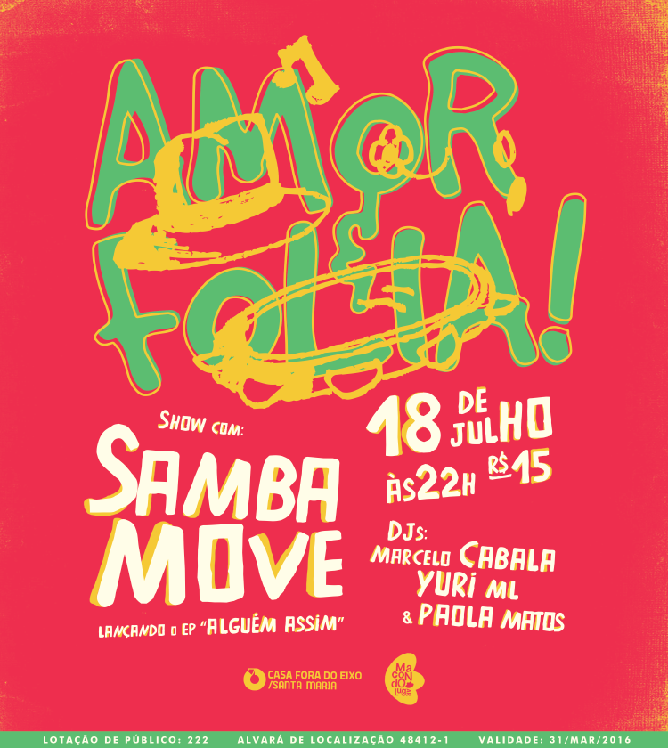 casafdesm's tweet photo. Amor &amp; Folia >18/07 Samba Move @barmacondolugar +Dj's @MarceloCabala @yuri__lima  @paolamatos https://t.co/uyseHxD9z3 http://t.co/fm2SMELCTQ