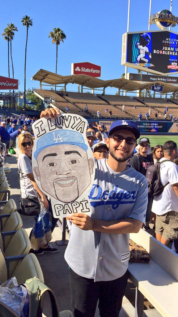 Dodgers's tweet image. Not forgotten.

Happy Juan Uribe Bobblehead Night, presented by Farmer John!