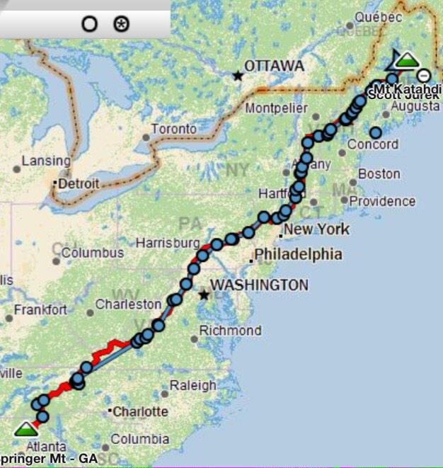 LikeTheWindMag's tweet photo. @ScottJurek is so close now! Looks like less than 50 mi on his 2189 miles run? Follow live: https://t.co/Ml3OZEW4m8 http://t.co/KYq9gISuLM