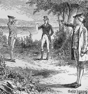 TheEconomist's tweet photo. "So many men were getting killed in duels that the Commonwealth came up with a solution" http://t.co/CUbpAtNDEL http://t.co/H18GEAZt01