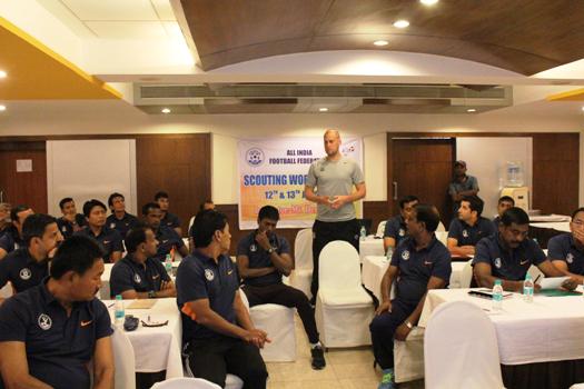 IndianFootball's tweet photo. #BacktheBlue #Indianfootball #Scoutingworkshop #AIFF @leejohnson80 at the Scouting Workshop. Always willing to learn. http://t.co/3O8FVpQTNE