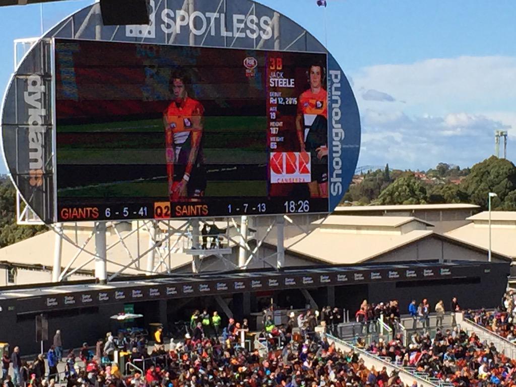 Canberra_GIANTS's tweet photo. Great to see @jacksteele_10 kick his first ever goal in the #AFL for the @GWSGIANTS http://t.co/DqcVzyFzVV