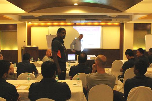 IndianFootball's tweet photo. #BacktheBlue #Indianfootball #Scoutingworkshop #AIFF FIFA Fitness Instructor Pradip Datta at the Scouting Workshop http://t.co/y1lvmKxSdX