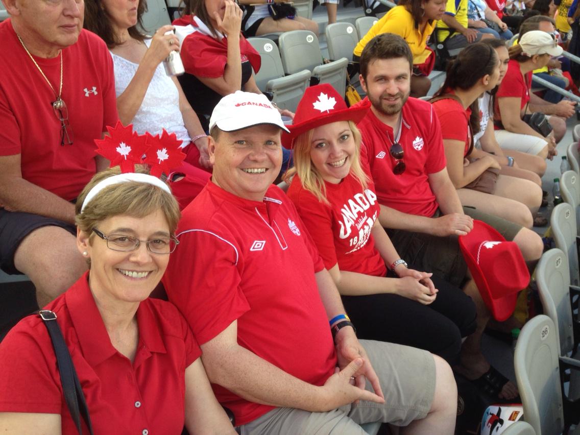 ScottHayhow's tweet photo. Go Canada! Watching the #TO2015 soccer at Tim Hortons Field. #CanadaRED http://t.co/DdqPum0Plv